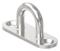 Befestigungsöse mit ovaler Platte, Rundeisen, mit 2 Bohrungen, V4A 5 mm Befestigungsöse mit ovaler Platte, Rundeisen, mit 2 Bohrungen, V4A 5 mm