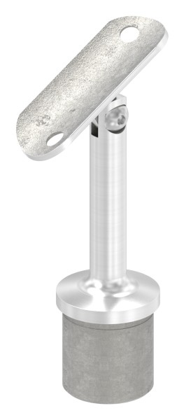 Handlaufstütze Edelstahl aus einem Stück, mit Gelenkstift und Handlaufanschlussplatte, V2A / V4A