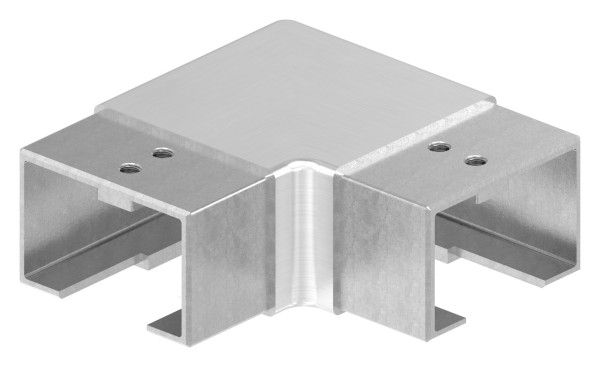 Eckbogen horizontal / Verlaufsecke 90° für Rechteck-Nutrohr 60 x 40 x 1,5 mm, V2A