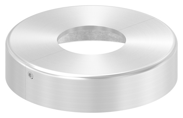 Edelstahl Abdeckrosette für Rundrohre, teilbar, mit Mittelbohrung, Rundschliff, V2A / V4A