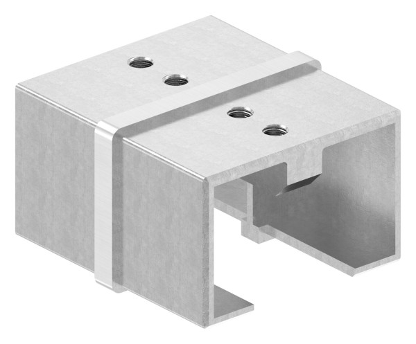 Rohrverbinder für Rechteck-Nutrohr 60 x 40 x 1,5 mm, V2A