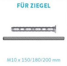 M10 drehfix© Universalbefestigung für Ziegel und poröse Werkstoffe