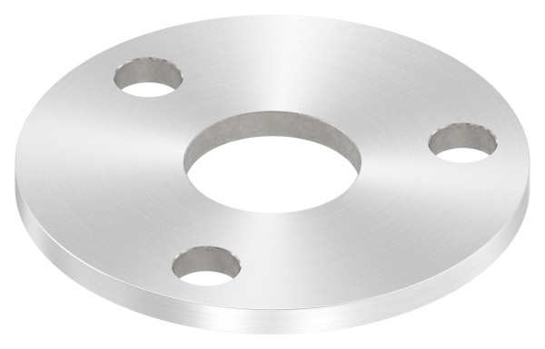 Ankerplatte Ø 110 x 6 mm, Mittelbohrung Ø 33,7 mm, 3 Bohrungen Ø 11 mm, Rundschliff