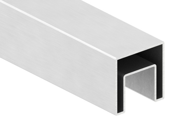 Edelstahl Quadrat-Nutrohr 40 x 40 x 1,5 mm, mit Nut 24 x 24 mm, V2A / V4A