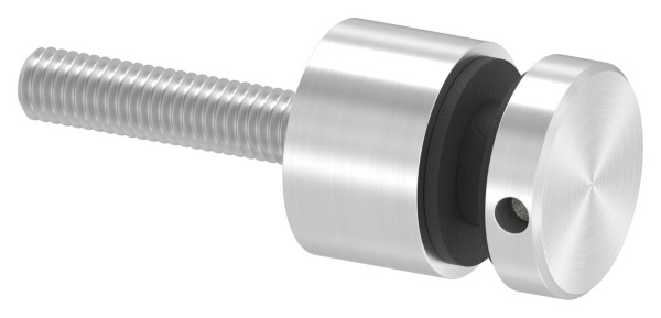Schildhalter Ø 16 mm, Anschluss flach, mit Gewindestange, Edelstahl V2A